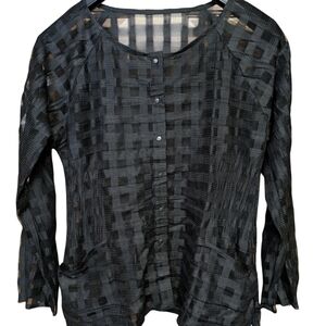 Babette Sheer Burnout Snap Front Top Size Small